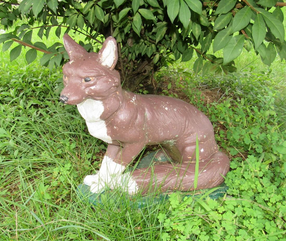 Concrete Fox Statue Outdoor DÃ©cor (1 of 1)