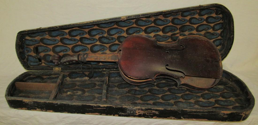 Antique 4/4 Violin for Parts or Repair (1 of 9)