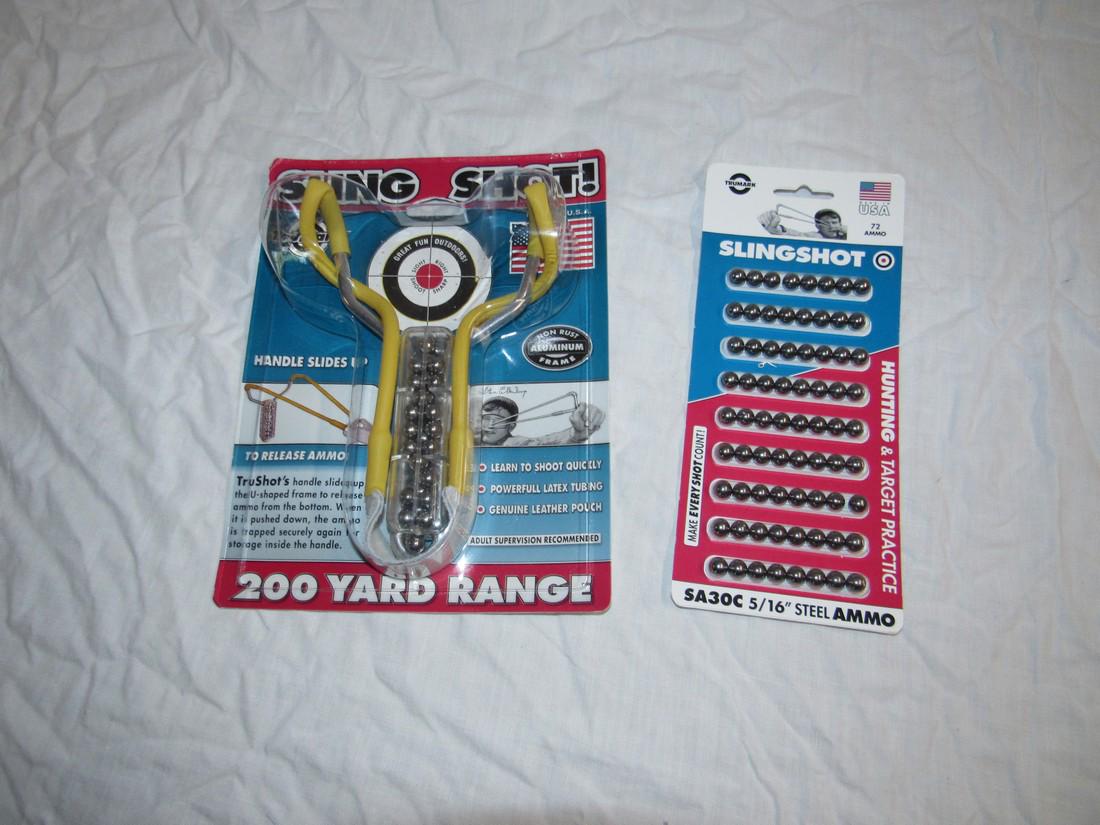 Vintage Trumark Sling Shot & 5/16" Ammo (1 of 1)