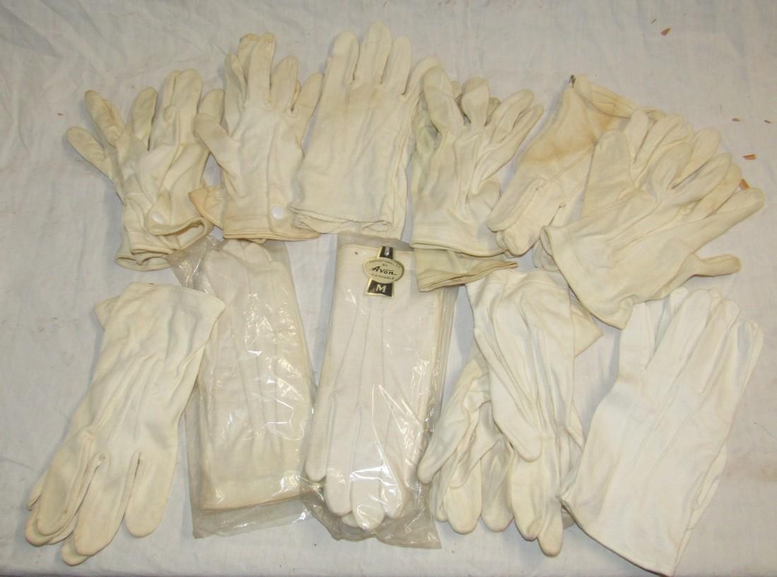 Lot of Vintage White Gloves: Getting all pictured. Some have staining