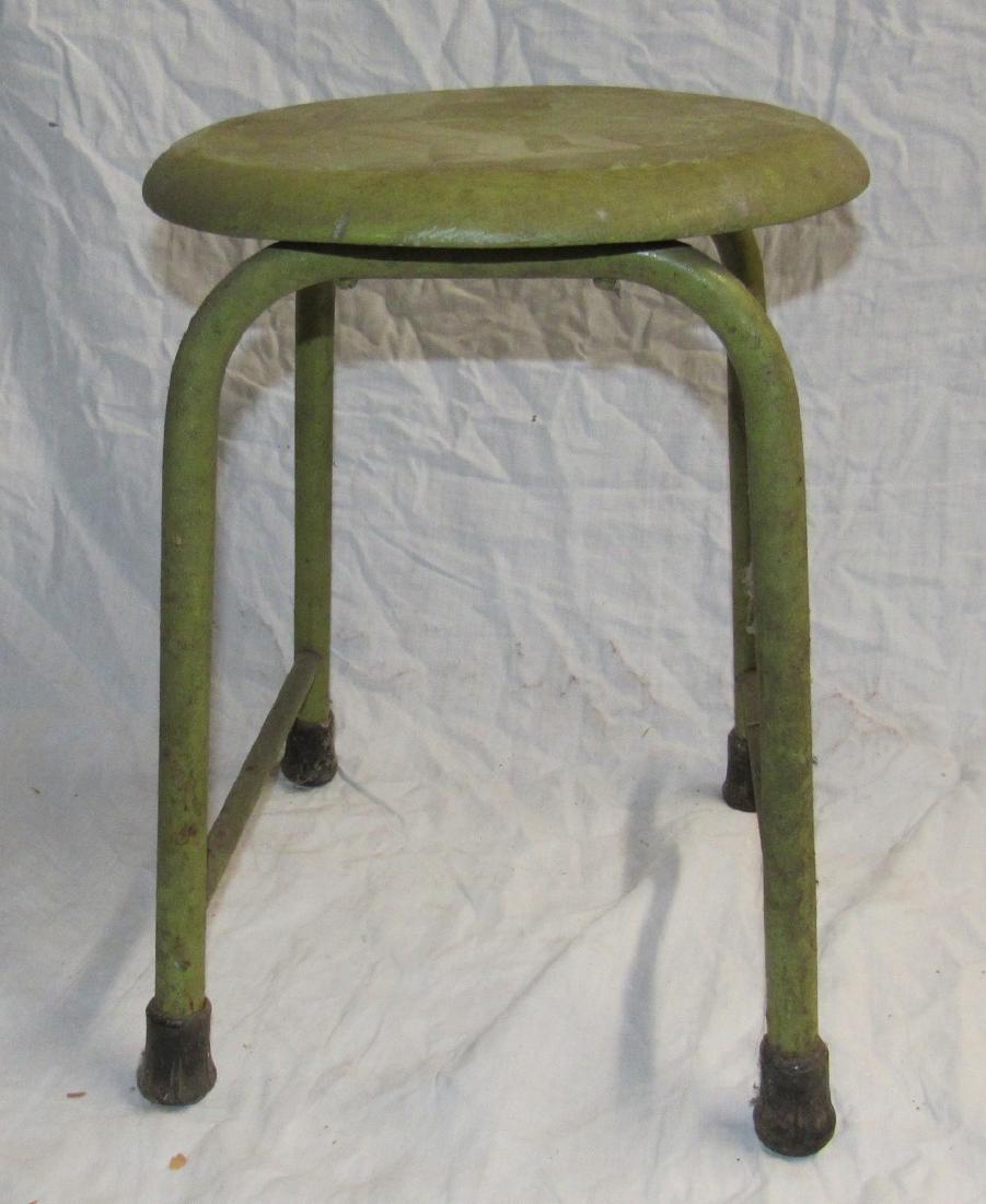 Vintage Green Painted Stool (1 of 2)