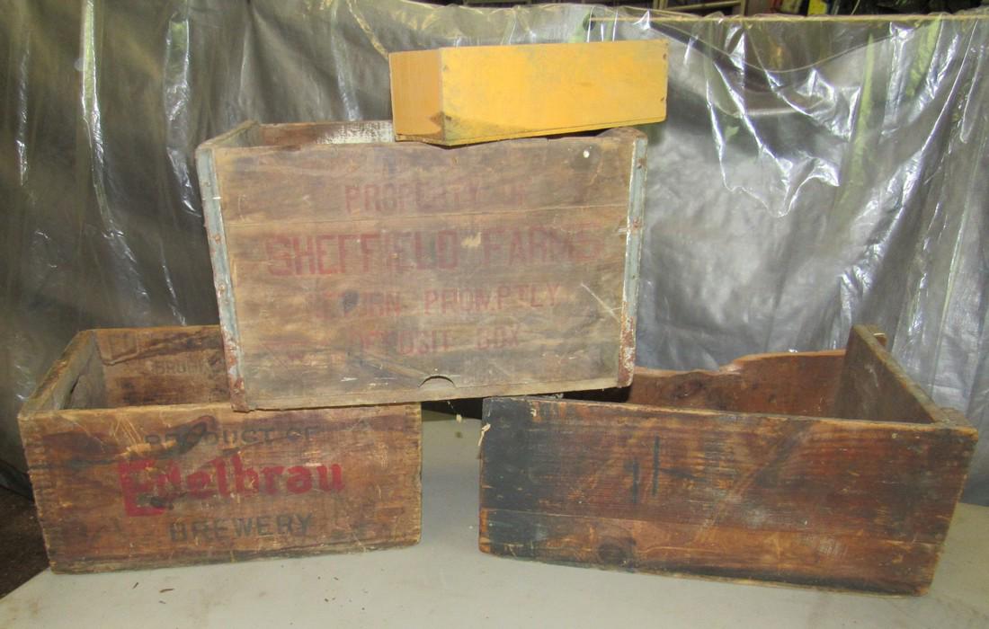 Sheffield Farms Edelbrau Brewery Wood Crates: Getting all wood boxes pictured. One on bottom right is damaged