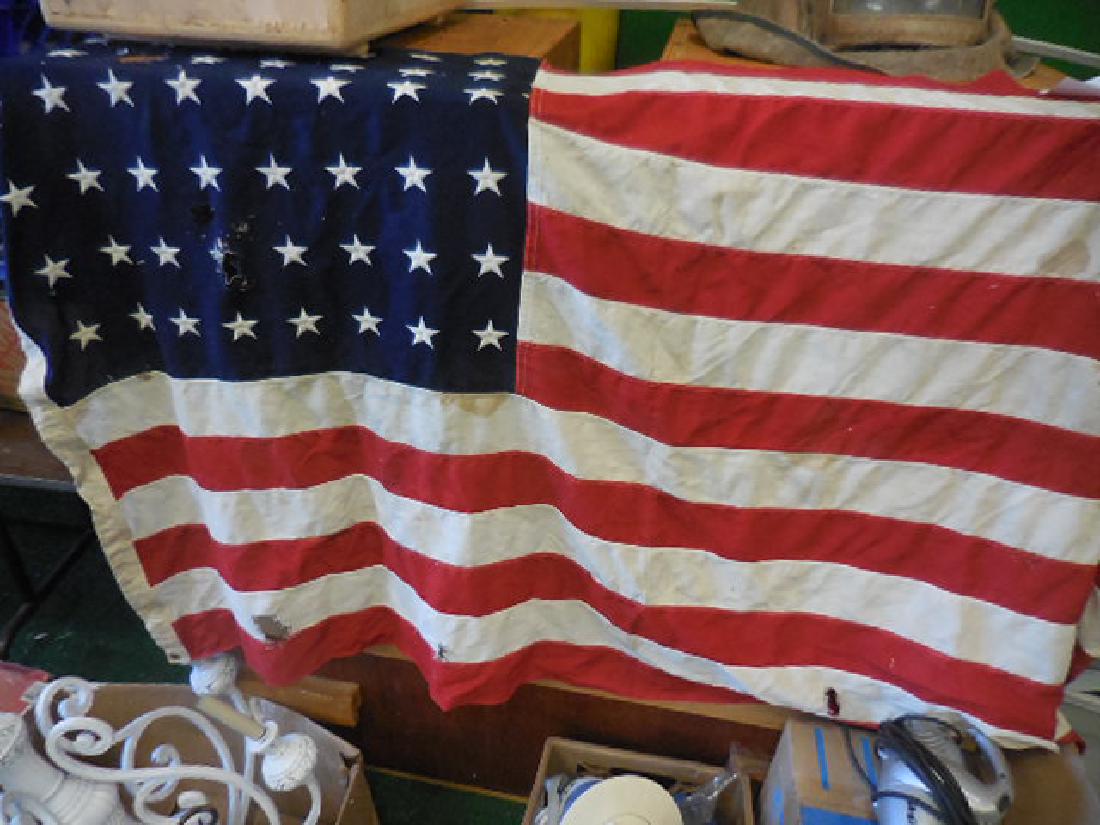 Vintage 48 Star American Flag: wear and tear