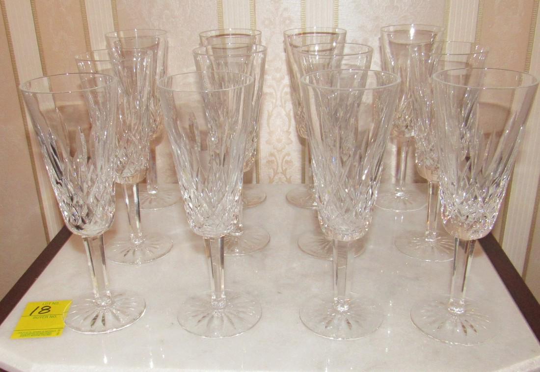 Set of 12 Waterford Crystal Wine Glasses: Apprx 2 1/2" in diameter and 7 1/2" tall