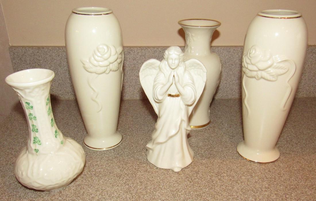 Lenox Belleek Vases and Angel (1 of 1)
