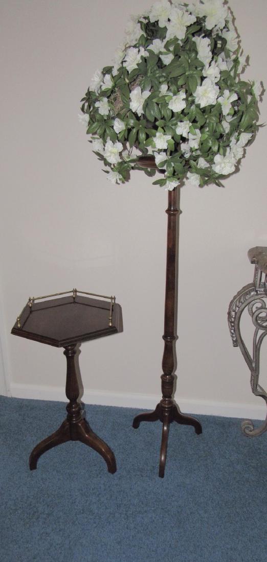 2 Ethan Allen Plant Stands  with Artificial Plant (1 of 4)