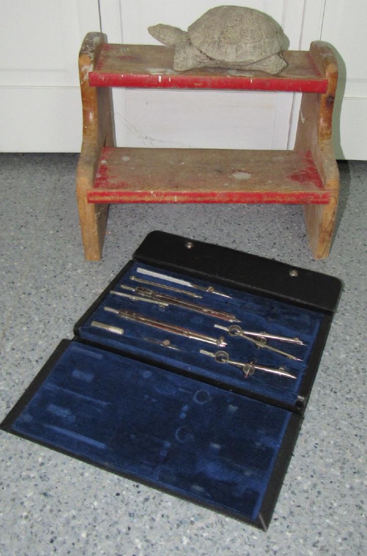 Childs Step Stool Concrete Turtle Drafting Set (1 of 5)