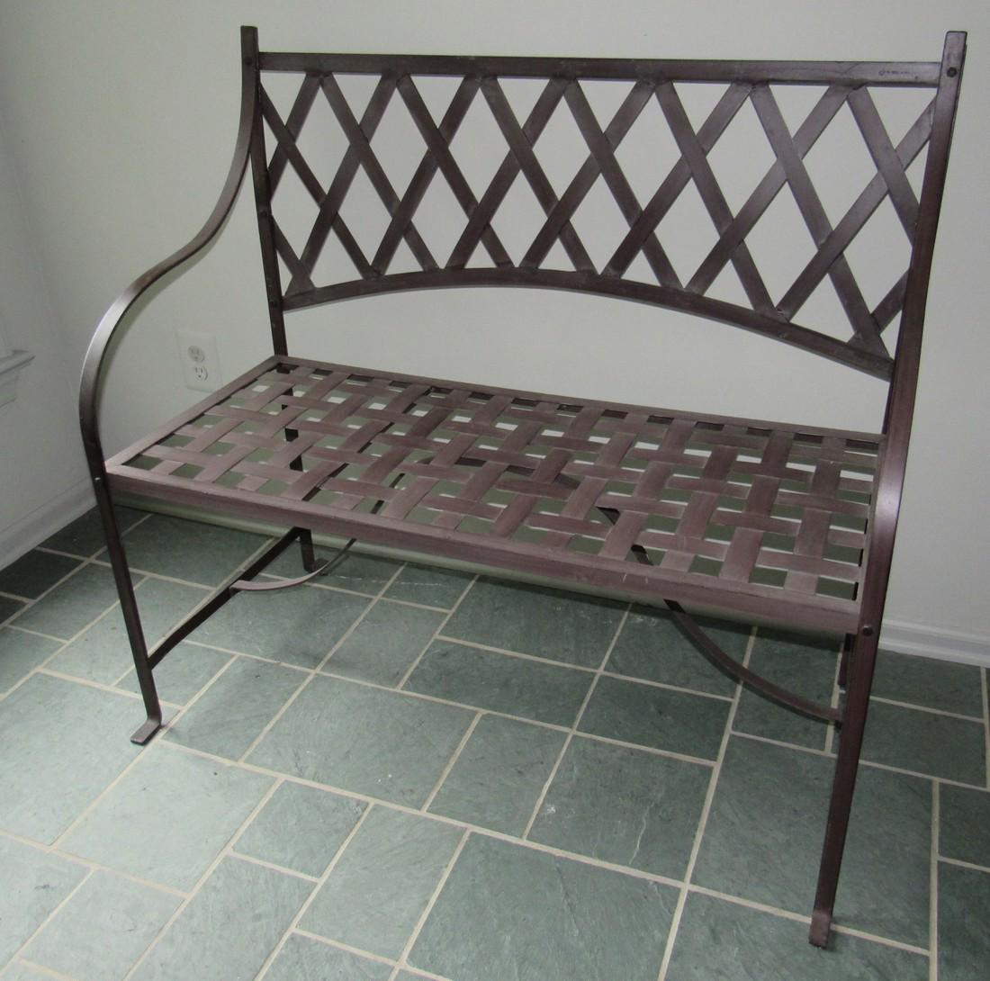 Metal Patio Bench Settee: Approx 18" x 40" x 38" tall