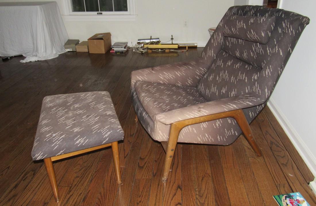 Dux Mid Century Modern Danish Chair & Stool (1 of 9)