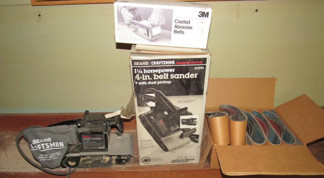 Craftsman 1 1/4hp 4" Belt Sander w/ Sanding Belts (1 of 3)