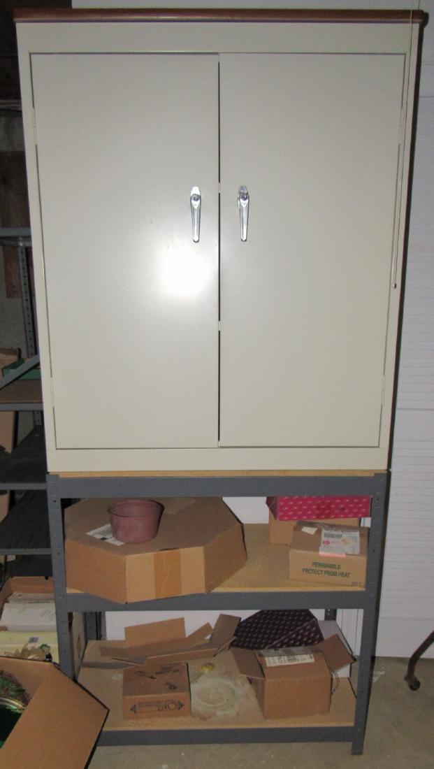 2 Door Metal Cabinet & Shelf (1 of 3)