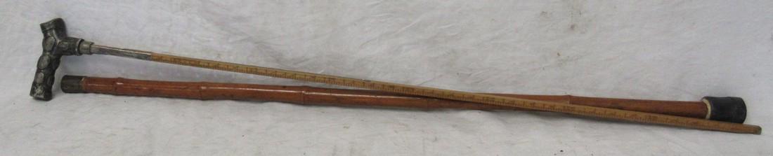 Antique Bamboo Walking Measuring Stick Cane (1 of 7)