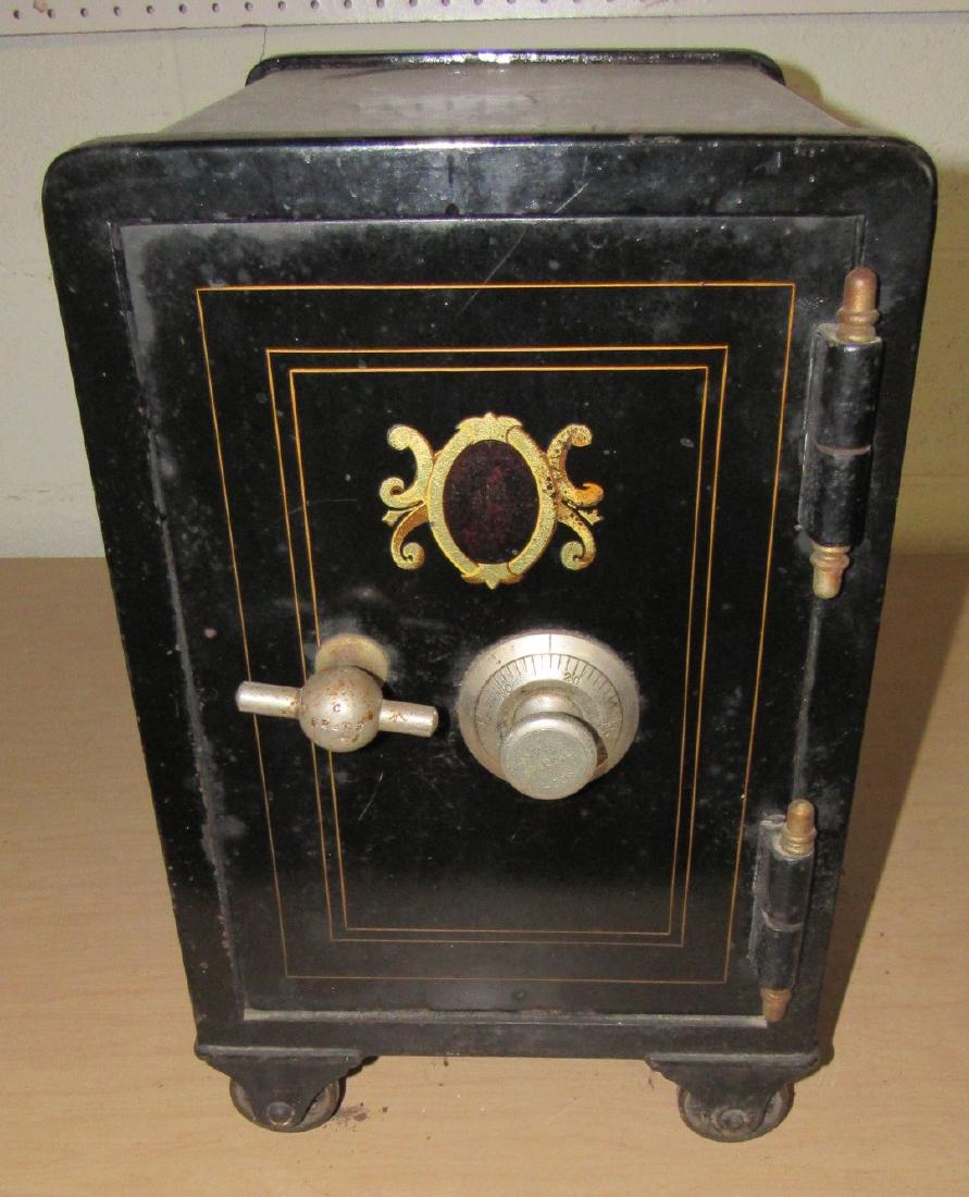 Small Antique Paint Decorated Floor Safe (1 of 7)