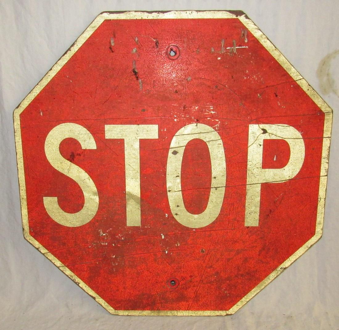 Wooden Hand Painted Stop Sign (1 of 2)