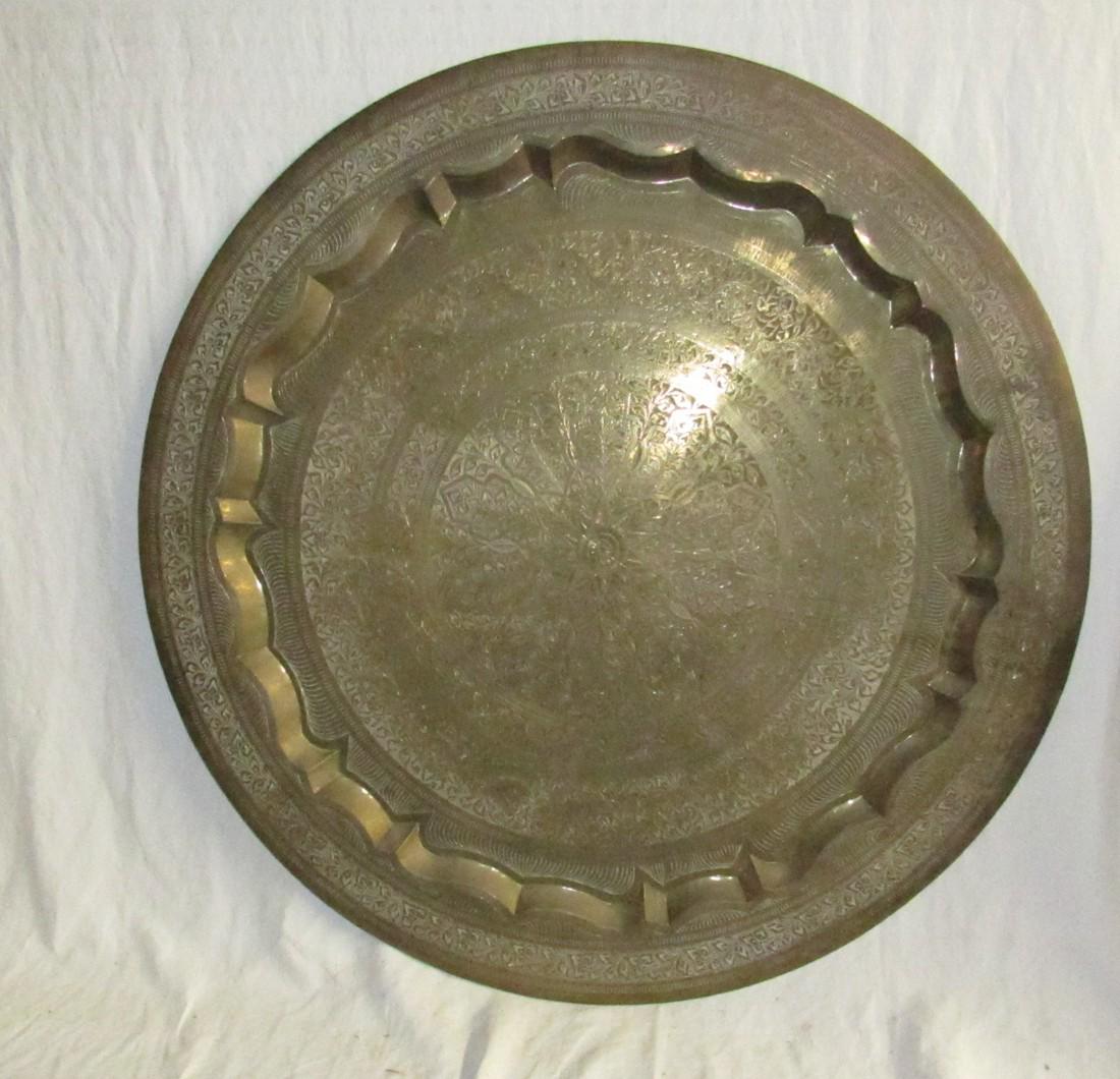 Large 34 1/2" Round Brass Wall Hanging (1 of 3)