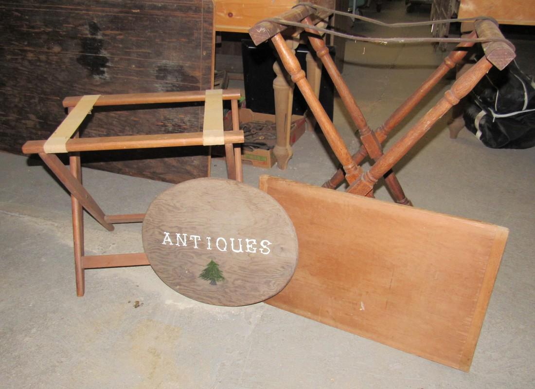 Butler Tray Luggage Stand Bake Board Antique Sign (1 of 4)