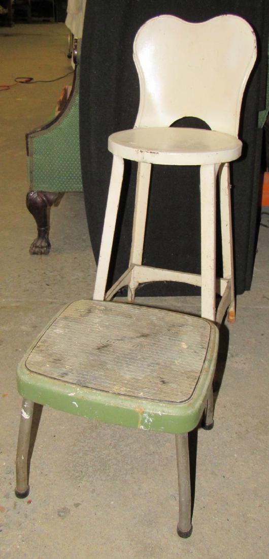 Vintage White Metal Stool & Cosco (1 of 2)