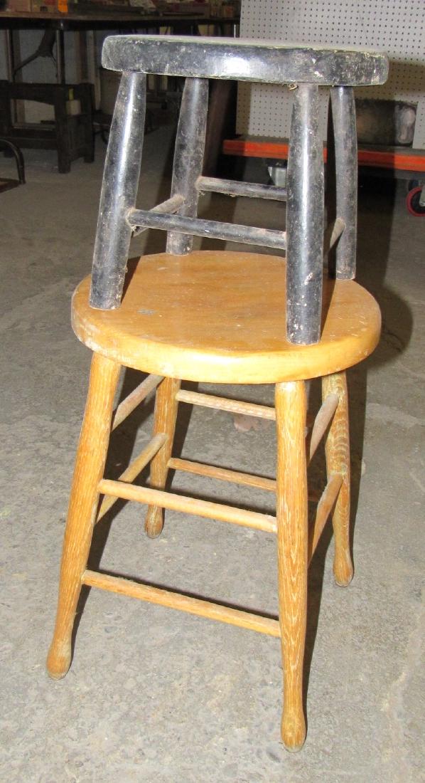 2 Stools: Larger one is approx. 18" tall and 13" in diameter