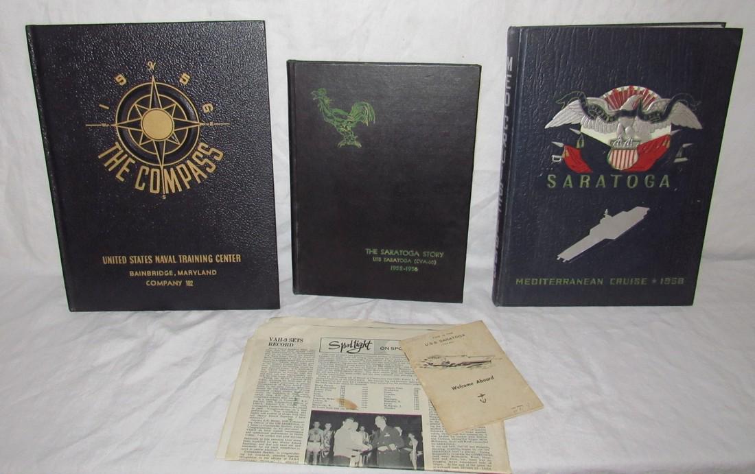 1958 1956 Saratoga Air Craft Carrier Compass Naval (1 of 3)