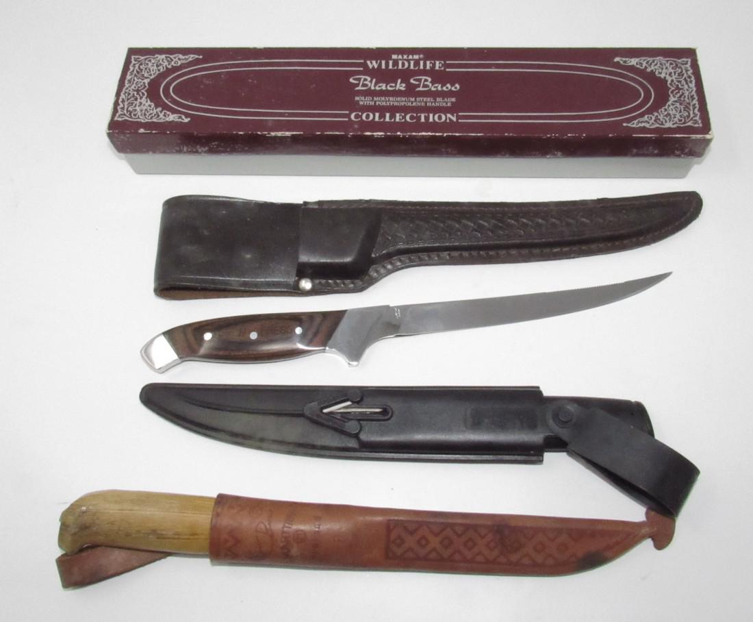 Maxam Wildlife Black Bass Filet Knife: Getting all 3 pictured. The Maxam is approx. 12 3/8" long.
