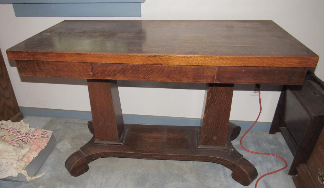 Oak One Drawer Library Table (1 of 5)