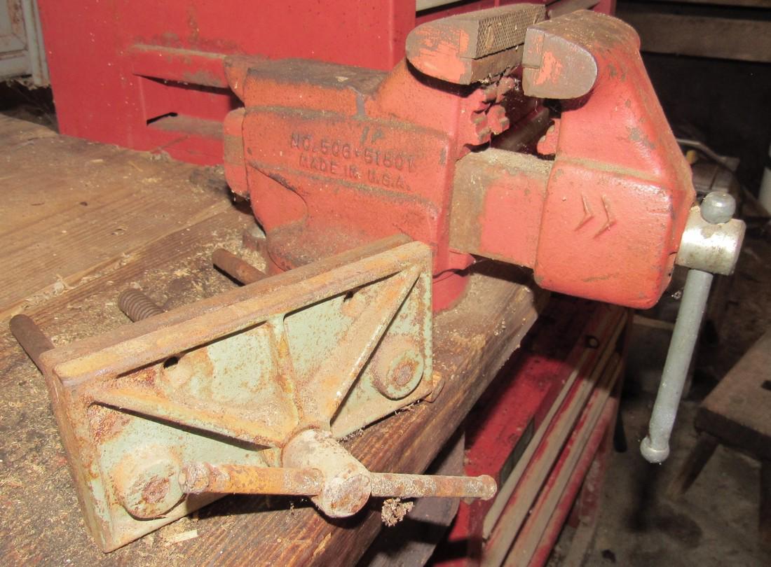 Craftsman 3 1/2" Jaw Swivel Vise and Carpenters Vise (1 of 3)