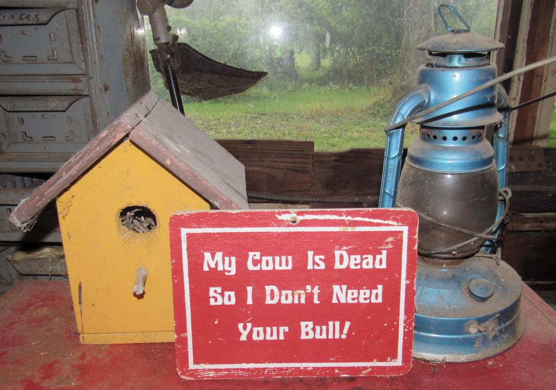 Dietz Little Wizard Lantern Cow Sign Bird House (1 of 2)