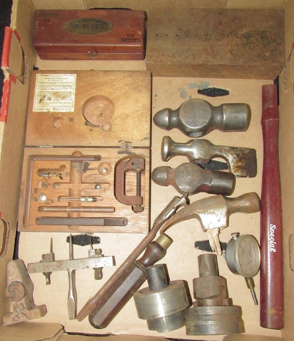 Box of Machinist Tools w/ Hammers Ax (1 of 6)