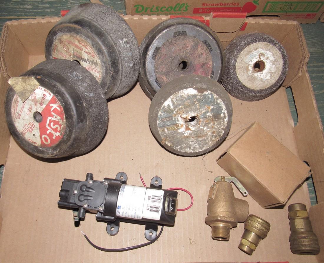 Grinding Stones Shur Flo Pump Brass Valve & Couplings (1 of 2)