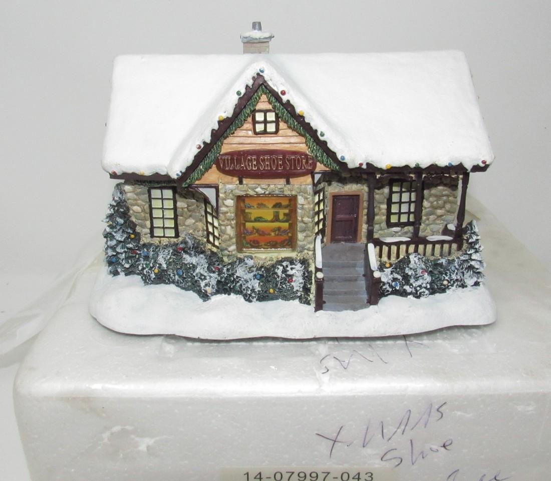 Thomas Kinkade Village Shoe Store Christmas House: Hawthorne Village Lighted House