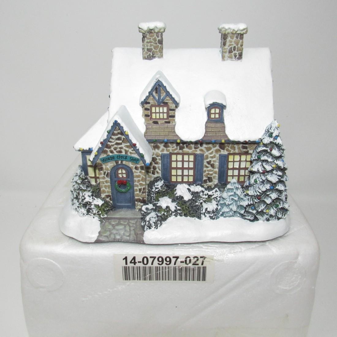 Thomas Kinkade Clock Shop Village Christmas House (1 of 1)