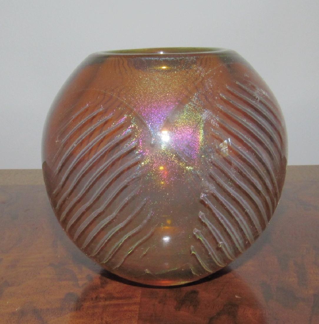 1979 Signed Art Glass Rose Bowl (1 of 3)