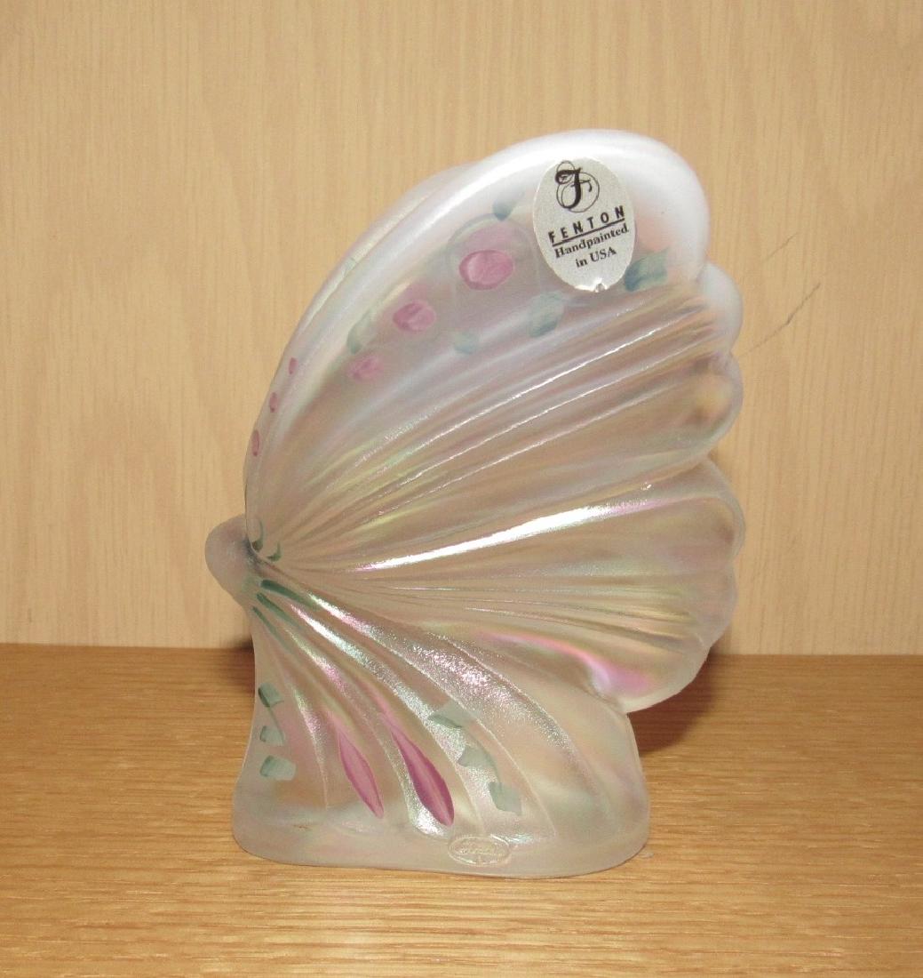 Fenton Hand Painted & Signed Butterfly J Powell: Approx 4 3/4" tall