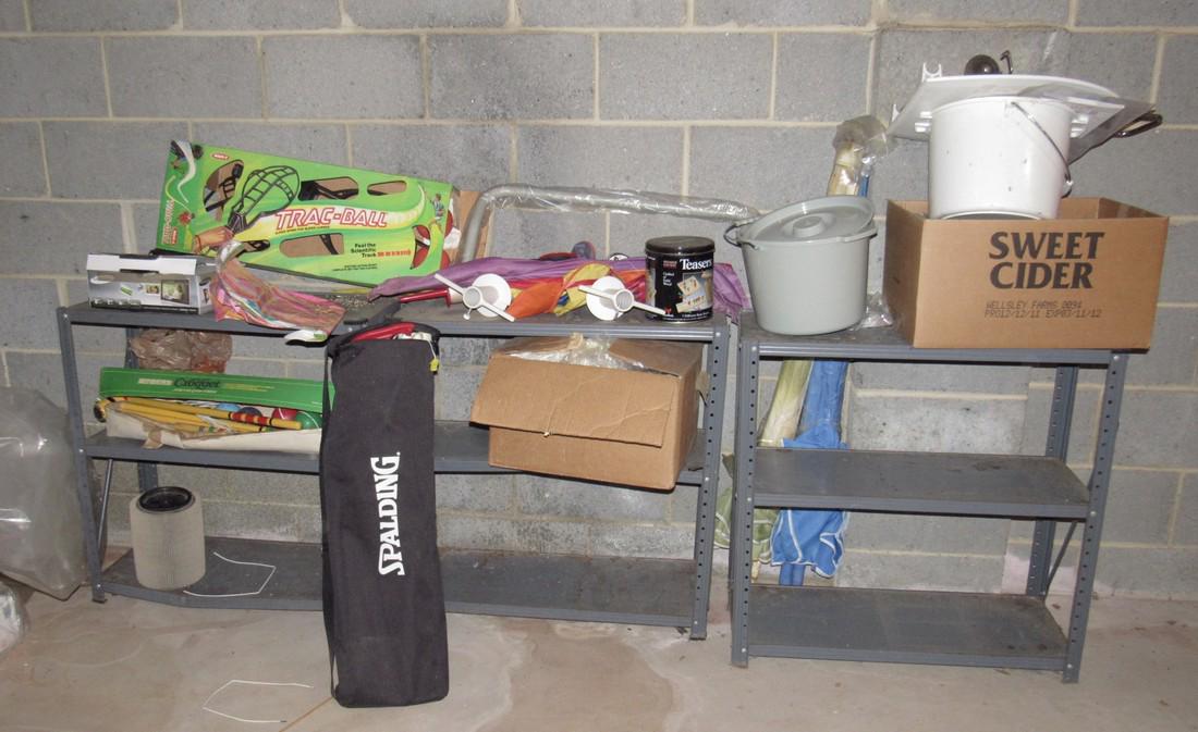3 Metal Shelves Croquet Set Tennis Net ? & Misc (1 of 2)