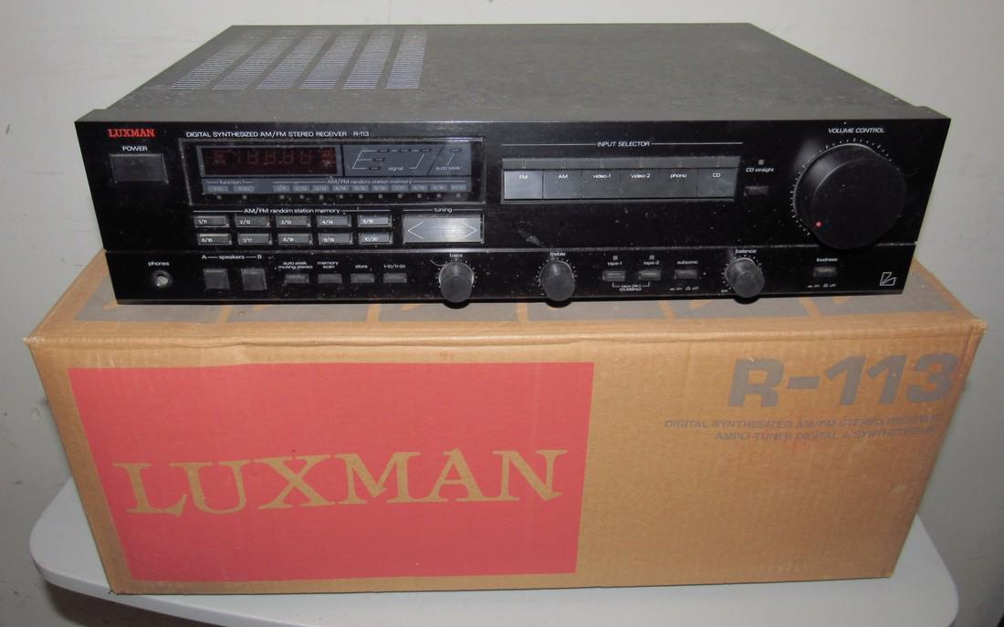 Luxman R-113 Stereo Receiver: Powers up. Sold in untested condition