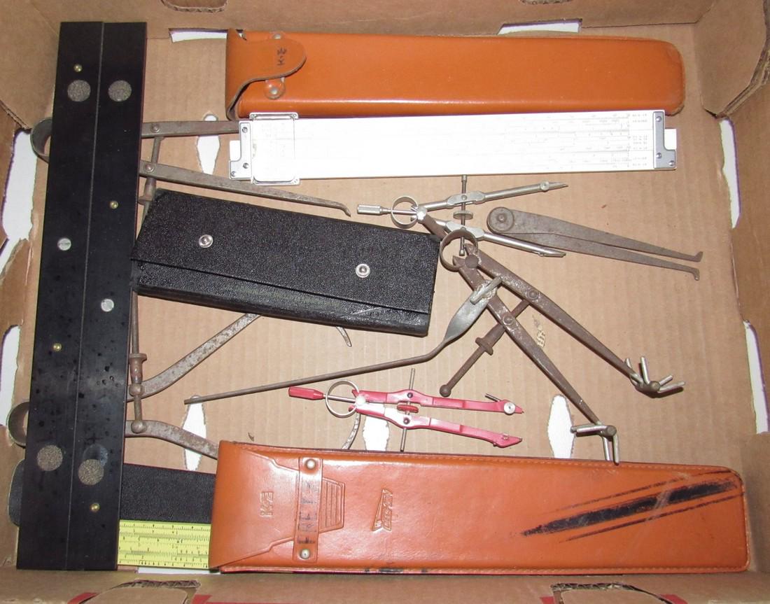 Slide Rules Compass's & Misc: Getting all pictured in box