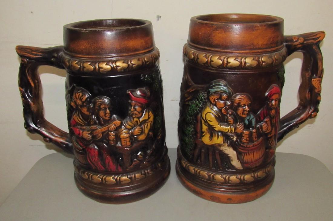 2 Large Japan Ceramic Beer Steins (1 of 1)