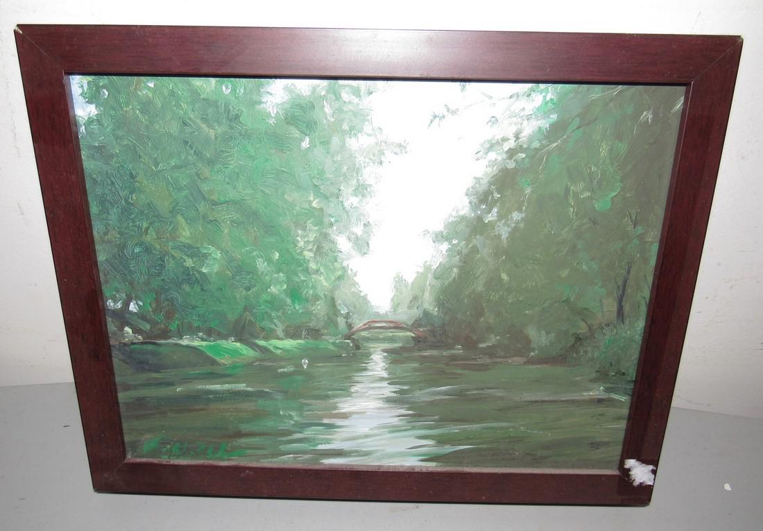Paul Zdepski Red Bridge Kintnersville PA Oil Painting (1 of 4)