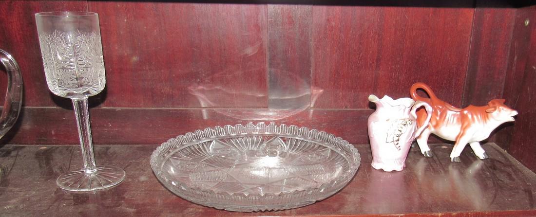 Pitcher Platter Cow Creamer Goblet (1 of 2)