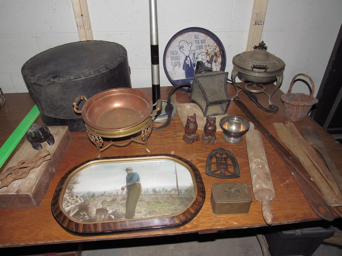 Convex Picture Frame Rolling Pin Silverplate Table Lot (1 of 5)