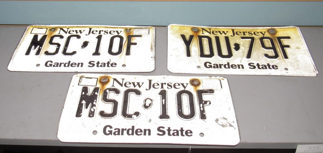 3 Vintage NJ License Plates (1 of 1)