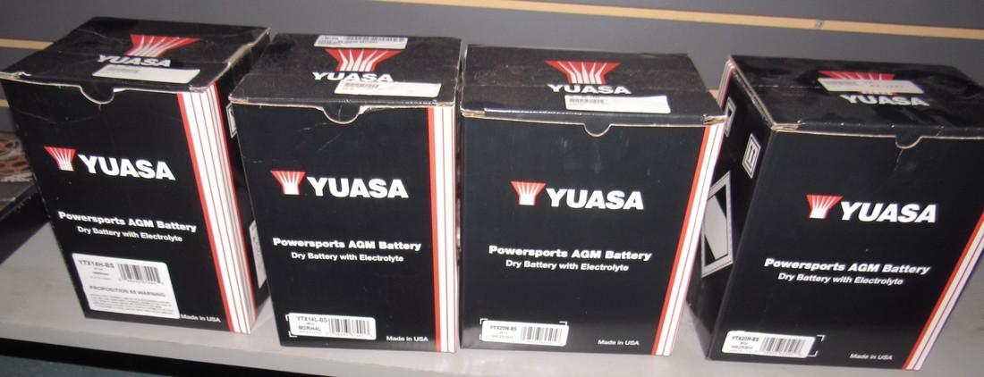 4 Yuasa Powersports AGM Batteries Motorcycle (1 of 3)