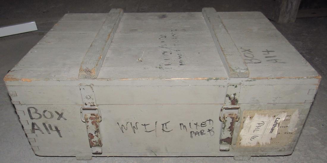 Wooden Box & Hardware: Box is approx 15" x 22 1/2" x 8 1/2" tall