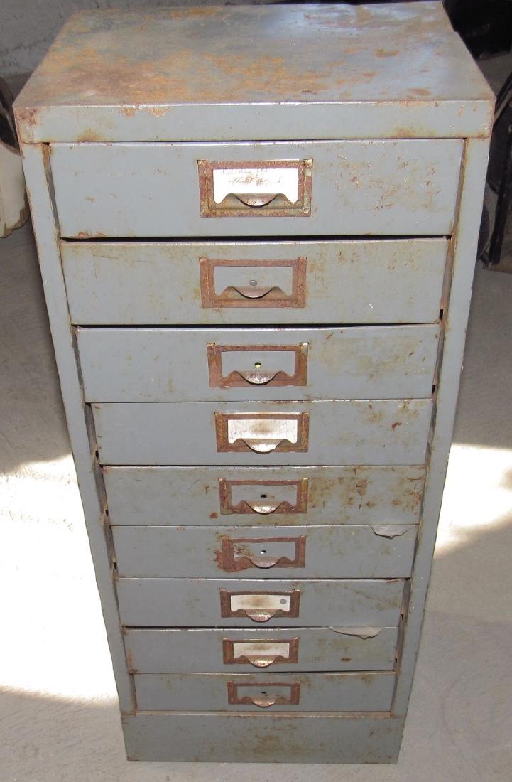 9 Drawer Parts Cabinet w/ Springs Hole Saws & Misc (1 of 11)