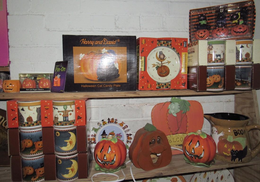 2 Shelves of Halloween Harry David Plates Mugs Crafts (1 of 4)