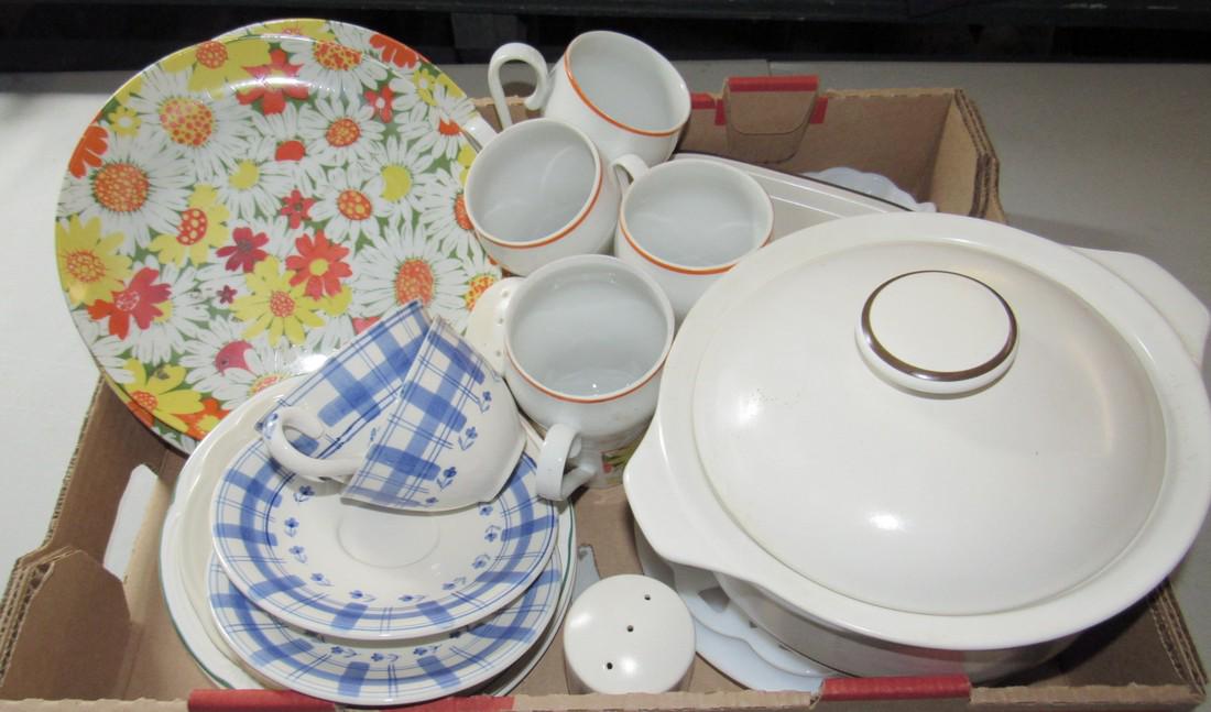 Cups Saucers Plates Town & Country Casserole Butter: Getting all pictured in box