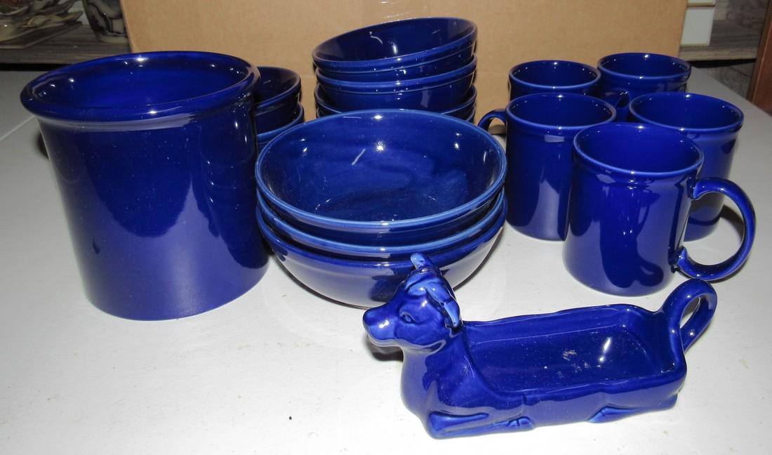 Cobalt Blue Bowls Coffee Mugs & Cow Butter Dish (1 of 3)