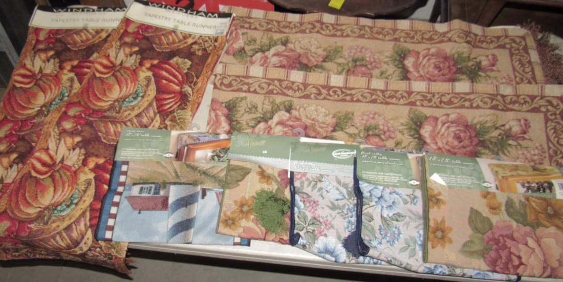 9 Tapestry Table Runners: 13"x 72"