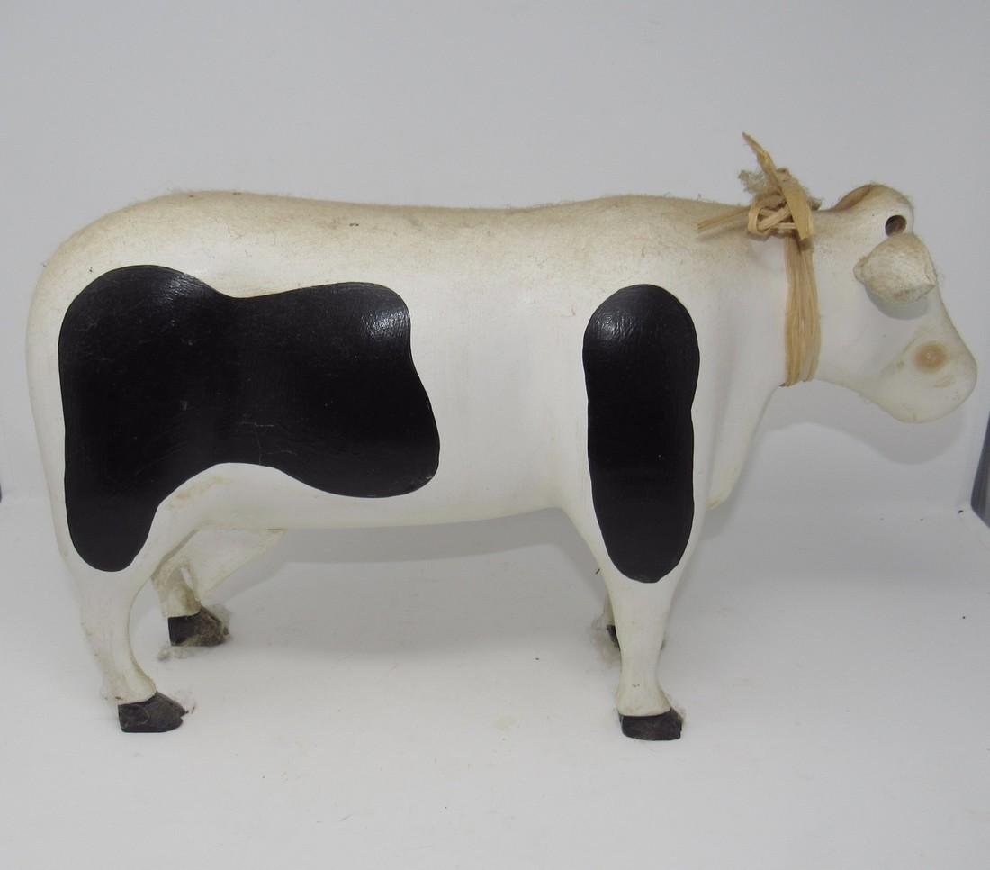 Wooden Carved Signed Roy Cow (1 of 4)