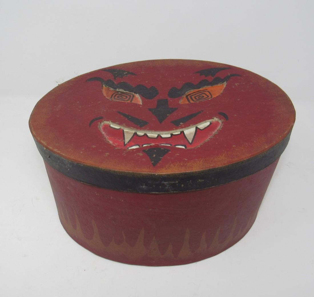 Folk Art Devil Signed Pantry Box (1 of 4)